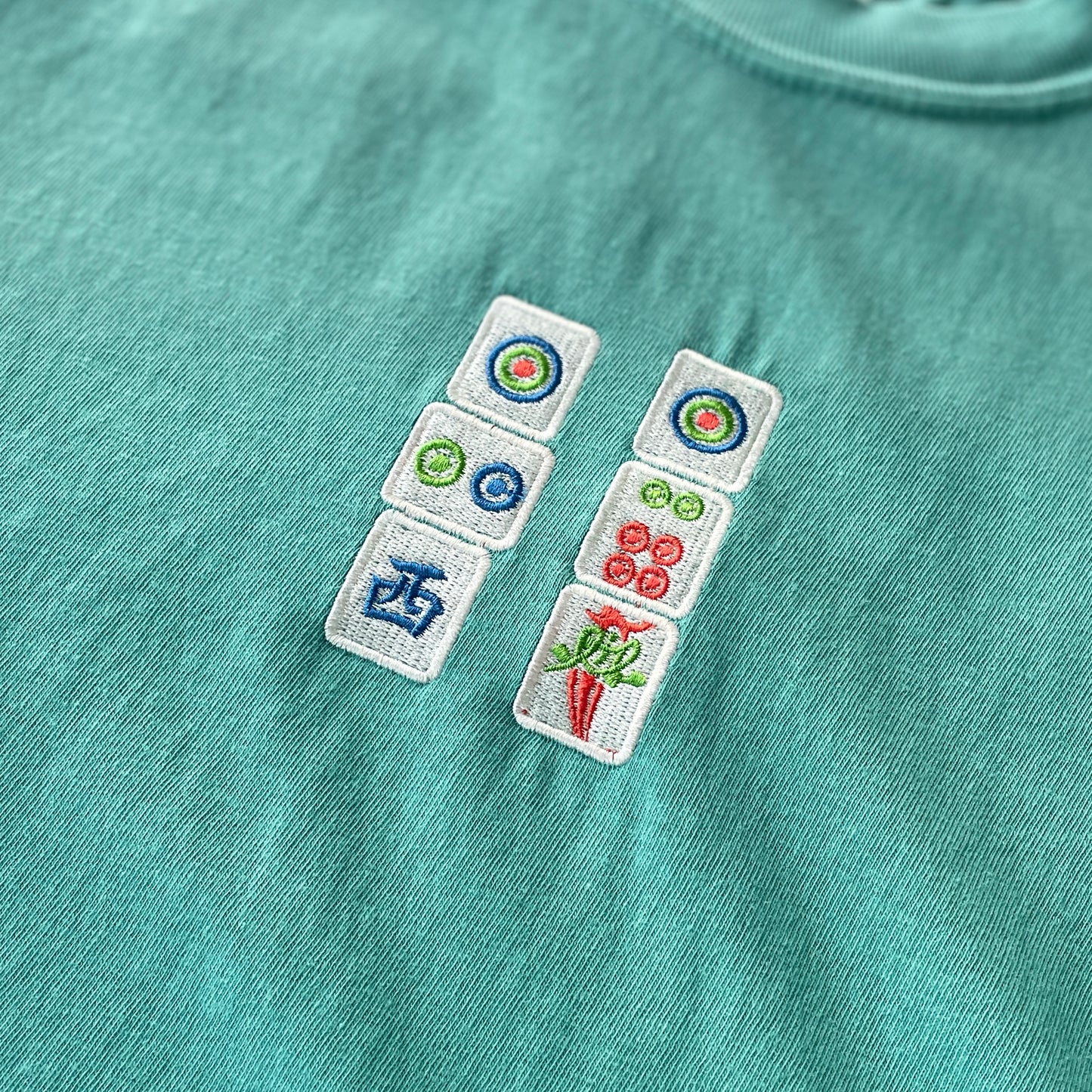Mahjong Embroidered Crewneck T-Shirt - Relaxed Fit